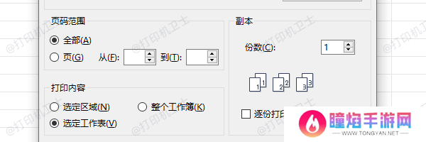 选择“仅打印含数据的页面”